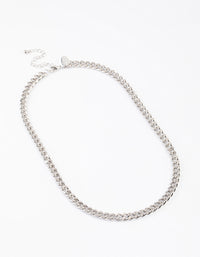 Rhodium Classic Curb Chain Necklace - link has visual effect only