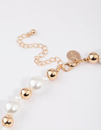 Gold Pearl Round Jewellery Set - link has visual effect only