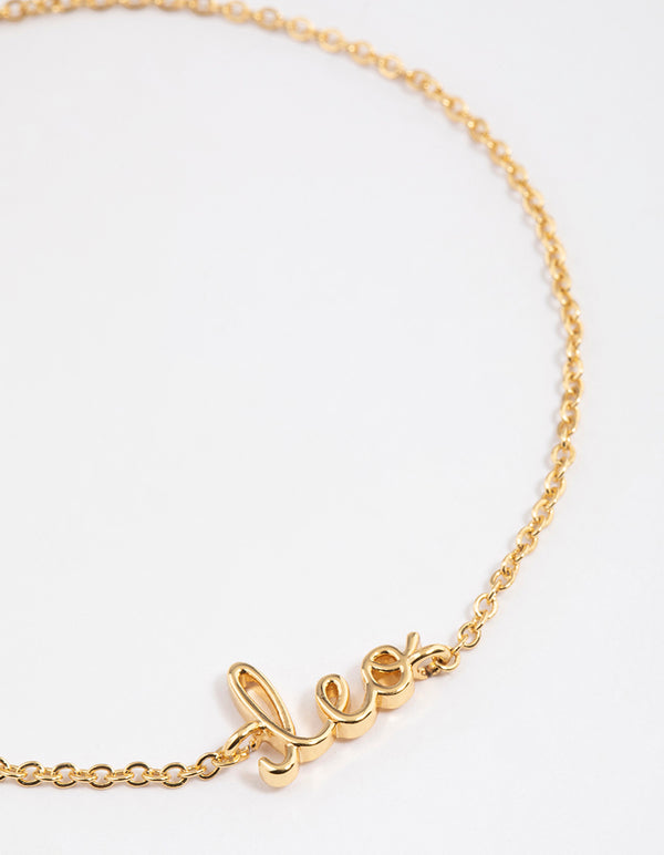 Gold Plated Leo Script Bracelet