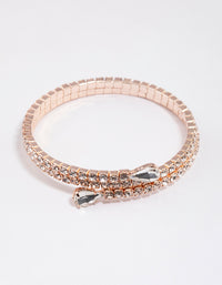 Rose Gold Wrapped Pear Stone Bangle - link has visual effect only