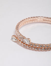 Rose Gold Wrapped Pear Stone Bangle - link has visual effect only