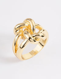 Gold Plated Double Knot Ring - link has visual effect only