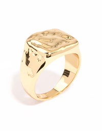 Gold Plated Molten Signet Ring - link has visual effect only