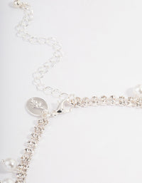 Silver Cup Chain Pearl Tassel Choker - link has visual effect only