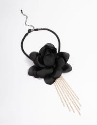 Gold & Black Flower Cup Chain Choker - link has visual effect only