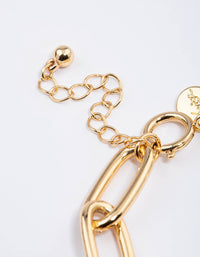 Gold Plated Classic Oval Link Bracelet - link has visual effect only