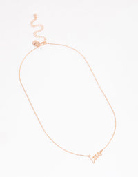 Rose Gold Cursive Love Pendant Necklace - link has visual effect only