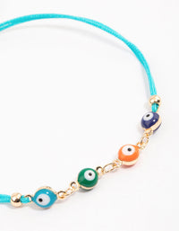 Gold Multi Evil Eye Chain Bracelet - link has visual effect only