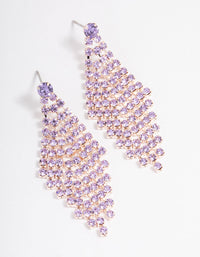 Rose Gold Tier Diamante Drop Earrings - link has visual effect only