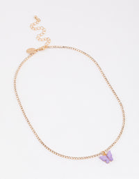 Purple Diamante Cupchain Butterfly Necklace - link has visual effect only