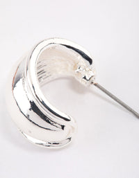 Silver Rounded Edge Hoop Earrings & Polishing Set - link has visual effect only