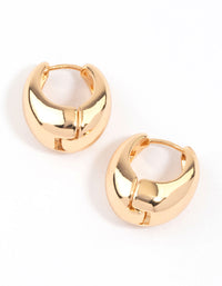 Gold Clean Huggie Earrings & Polishing Set - link has visual effect only