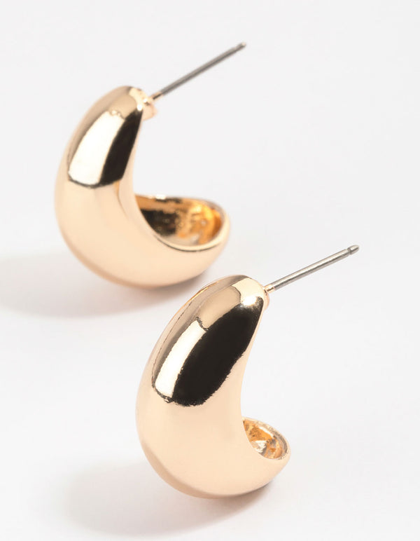 Gold Chunky Bubble Hoop Earrings & Polishing Set