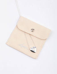 Silver Puffy Heart Necklace & Polishing Set - link has visual effect only