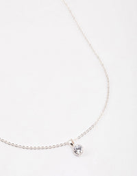 Silver Encased Diamante Drop Necklace & Polishing Set - link has visual effect only