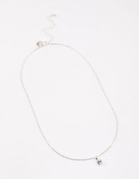 Silver Encased Diamante Drop Necklace & Polishing Set - link has visual effect only