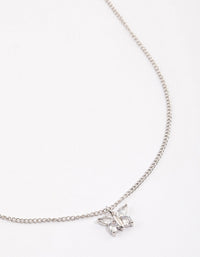 Silver Diamante Butterfly Necklace & Polishing Set - link has visual effect only