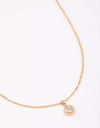 Gold Bezel Diamante Drop Necklace & Polishing Set - link has visual effect only