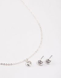 Silver Simple Diamante Drop Jewellery & Polishing Set - link has visual effect only