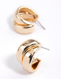 Gold Multi Double Hoop Drop Earrings - link has visual effect only