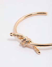 Gold Diamante Knotted Twisted Wrist Cuff - link has visual effect only