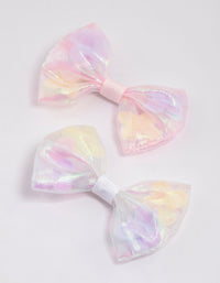 Kids Fabric Clear Flower & Bow Hair Clip Pack - link has visual effect only