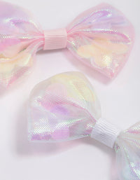 Kids Fabric Clear Flower & Bow Hair Clip Pack - link has visual effect only