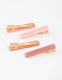 Kids Thin Rectangular Hair Clips 4-Pack - link has visual effect only