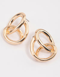 Gold Looped Knotted Drop Earrings - link has visual effect only