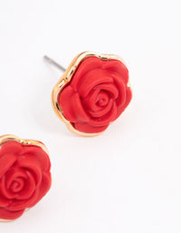 Gold Coated Rose Stud Earrings - link has visual effect only