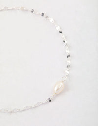 Sterling Silver Lane Rope Pearl Bracelet - link has visual effect only