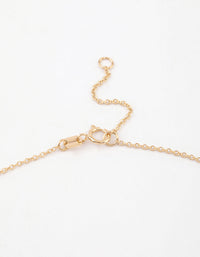 Gold Plated Sterling Silver Round Cubic Zirconia Dainty Necklace - link has visual effect only