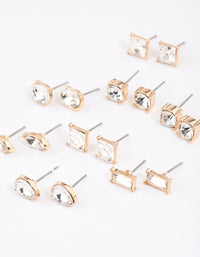 Gold Classic Mixed Stone Earrings 8-Pack - link has visual effect only