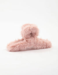 Pink Ultra Fluffy Hair Claw Clip - link has visual effect only