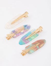 Gold Pattern Creaseless Hair Clips 4-Pack - link has visual effect only