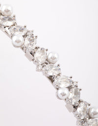 Silver Oval & Pearl Headband - link has visual effect only