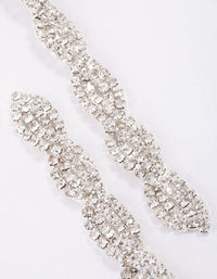 Silver Twisted Chain Drop Earrings - link has visual effect only