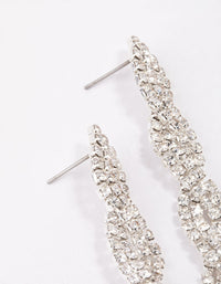 Silver Twisted Chain Drop Earrings - link has visual effect only