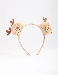 Kids Fabric Christmas Reindeer Pom Pom Headband - link has visual effect only