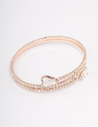 Rose Gold Diamante Pear Double Row Wrist Cuff - link has visual effect only