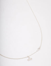 Silver Plated Libra Necklace With Cubic Zirconia Pendant - link has visual effect only