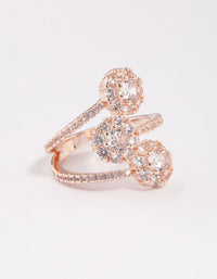 Rose Gold Round Triple Tier Ring - link has visual effect only