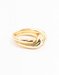 Gold Plated Twisted Metal Band Ring - link has visual effect only