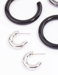 Mixed Metal Hoop Earrings Pack - link has visual effect only