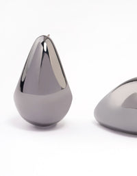 Gunmetal Teardrop Stud Earrings - link has visual effect only