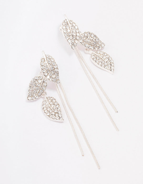 Silver Leafy Trail Drop Earrings