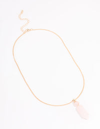 Gold Rose Quartz Sphere Pendant Necklace - link has visual effect only