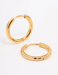 Gold Plated Surgical Steel Medium Polished Hoop Earrings - link has visual effect only