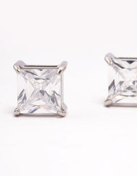 Surgical Steel Cubic Zirconia Cube Stud Earrings - link has visual effect only