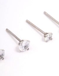 Surgical Steel Graduating Cubic Zirconia Stud Earring Pack - link has visual effect only